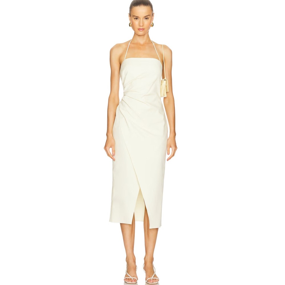 A.L.C. Charlotte‎ Vanilla Strapless Midi Dress Ivory Cotton Blend Size 10